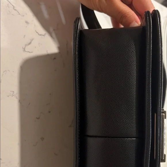 CHANEL Black Quilted Leather Bag with Silver Chain - Picture 3 of 8